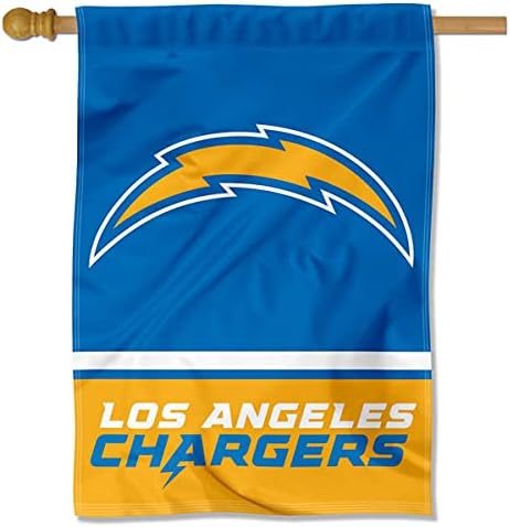 Los Angeles Chargers Wordmark Logo Double Sided Banner Flag