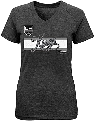 Outerstuff NHL Girls Youth (7-16) Los Angeles Kings Script Authentic Stripes Short Sleeve T-Shirt