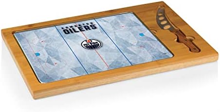 PICNIC TIME NHL unisex-adult NHL Icon Glass Top Cutting Board & Knife Set