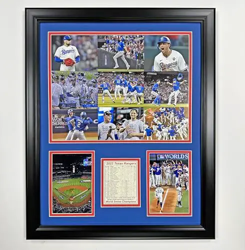 Texas Rangers | 2023 World Series Champions | Framed Photo Collage | 2 Sizes and Styles | (Mosaic, 18"x22")