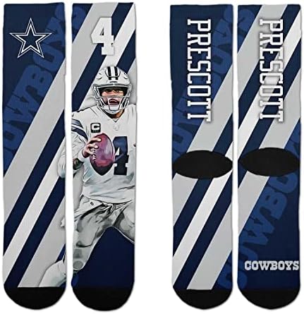 FBF NFL Adult Player Stripe Sock - Premium Quality Poly Spandex Blend - Fitting Fabric - Stay Comfortable on The Field