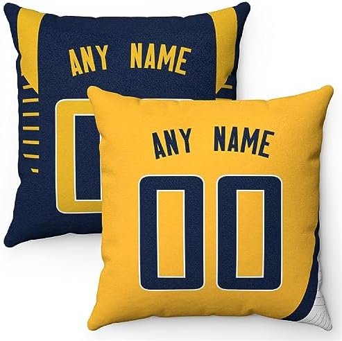 Indiana Pillow 2 Packs Throw Pillow Customized Select Any Name & Number Gifts for Men Women Youth