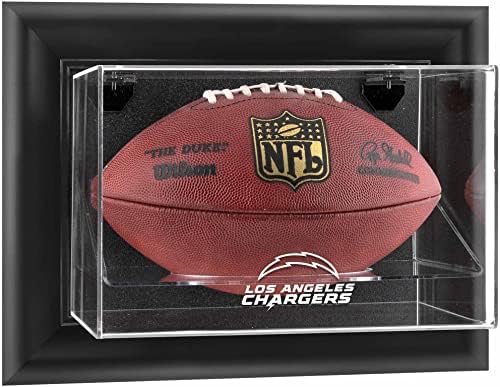 Los Angeles Chargers Black Framed Wall-Mountable Team Logo Football Display Case - Football Logo Display Cases