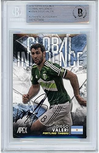 Diego Valeri Autographed 2016 Topps Apex MLS Soccer Card Beckett Authentic Portland Timbers Signed Sports Memorabilia
