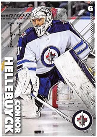 2022-23 Topps NHL Stickers Collection Hockey #536 Connor Hellebuyck Winnipeg Jets Officially Licensed Sticker Card (paper thin, smaller than regular card, plain back - See Scan)