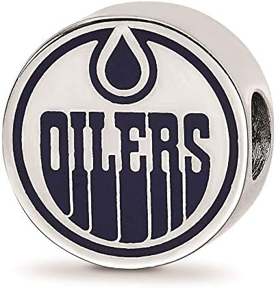 Edmonton Oilers Enameled Logo Bead (Sterling Sliver)