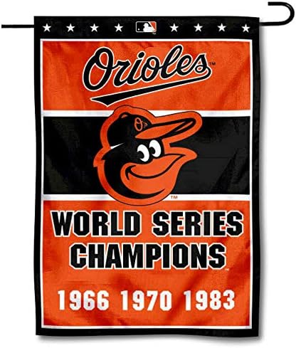 Orioles 3-Time World Series Champions Double Sided Garden Flag