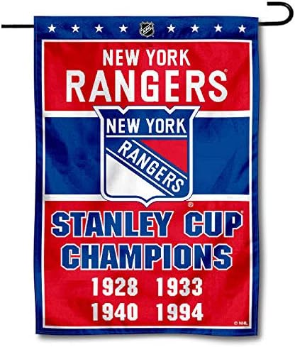 New York Rangers 4 Time Stanley Cup Champions Double Sided Garden Flag