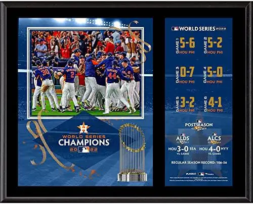 Houston Astros 12" x 15" 2022 MLB World Series Champions Sublimated Plaque - MLB Team Plaques and Collages