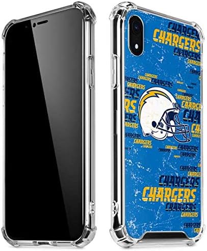 Skinit Clear Phone Case Compatible with iPhone XR - Officially Licensed NFL Los Angeles Chargers - Blast Design