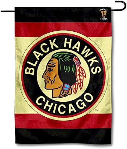 Chicago Blackhawks Vintage Retro Double Sided Garden Flag