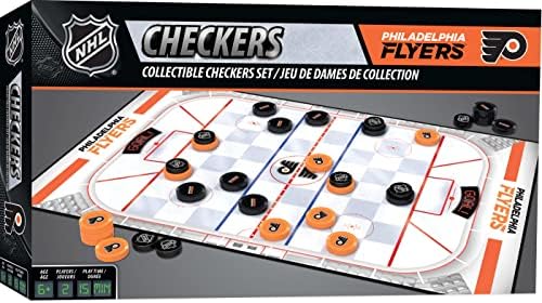 MasterPieces Family Game - NHL Philadelphia Flyers Checkers - Officially Licensed Board Game for Kids & Adults