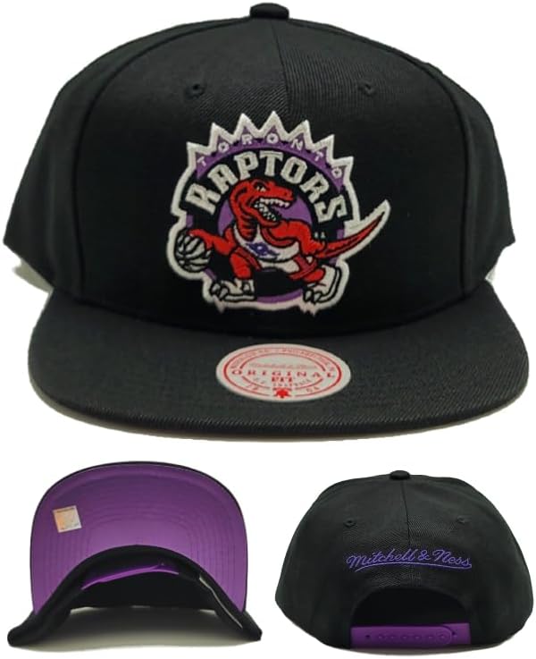 Mitchell & Ness Toronto Raptors New Satin Under Black Purple Snapback Hat Cap
