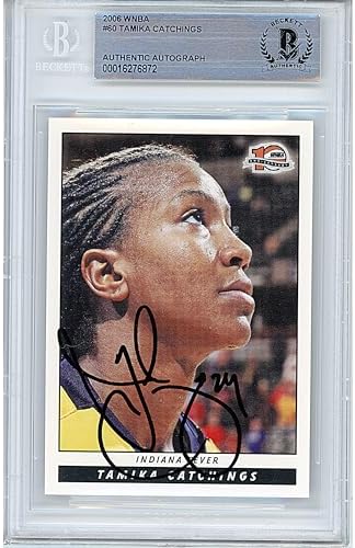 Tamika Catchings Signed 2006 WNBA Basketball Card Beckett Authentic Indiana Fever Autograph Sports Memorabilia