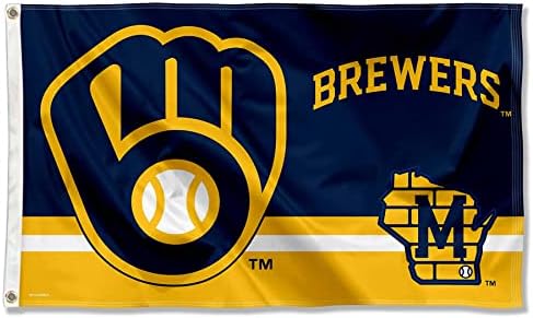 Milwaukee Brewers Logo Insignia 3x5 Foot Grommet Banner Flag