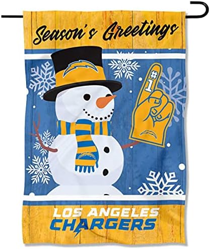 Los Angeles Chargers Holiday Winter Snow Garden Flag Double Sided Banner