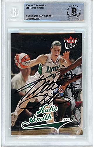 Katie Smith Signed Minnesota Lynx 2004 Fleer Ultra WNBA Basketball Card Beckett Authentic Autograph