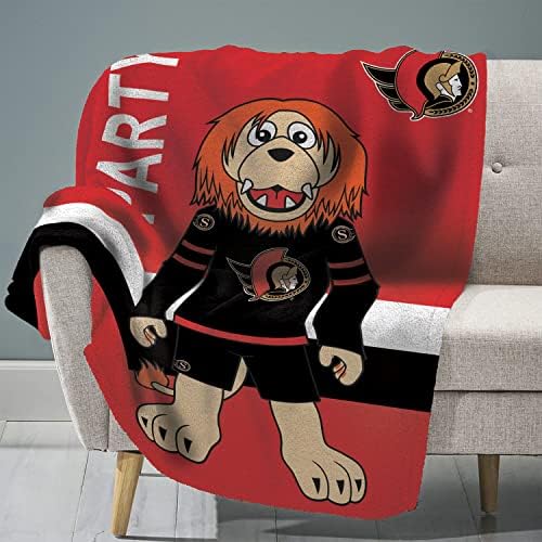 Sleep Squad Ottawa Senators Sparty 60” x 80” Raschel Plush Blanket –an NHL Mascot Super-Soft Throw