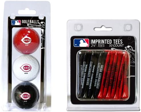 Team Golf MLB Logo Imprinted Golf Balls (3 Count) & 2-3/4" Regulation Golf Tees (50 Count), Multi Colored