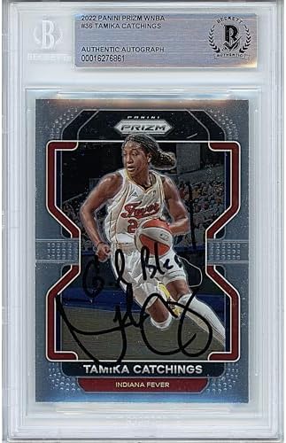 Tamika Catchings Signed 2022 Panini Prizm WNBA Basketball Card Beckett Authentic Indiana Fever Autograph Sports Memorabilia