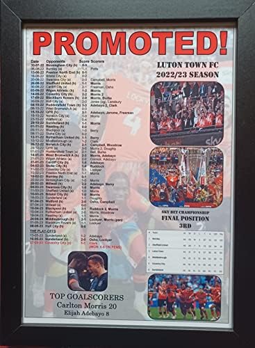 Luton Town promoted from Championship 2023 - framed print