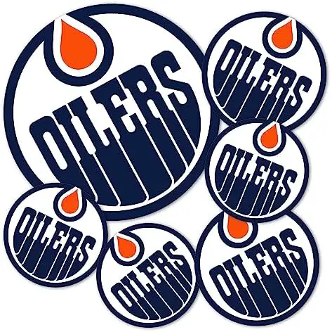Edmonton Oilers Team NHL National Hockey League Sticker Vinyl Decal Laptop Water Bottle Car Scrapbook (Type 3 - Main Logo)