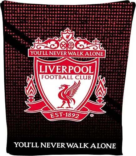 Liverpool Football Crest Fleece Blanket Throw Soft LFC Warm Sofa Travelling Blanket Mesh Liverpool Gift for Men Kids Teen 100x 150 cm