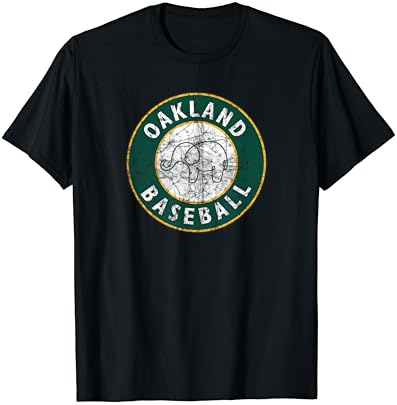 Vintage Oakland Baseball Fan Elephant Gift - Distressed T-Shirt