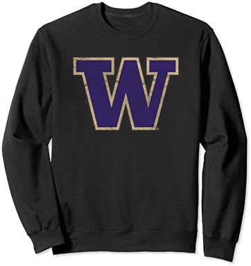 University of Washington Huskies Distressed Primary Logo Sweatshirt