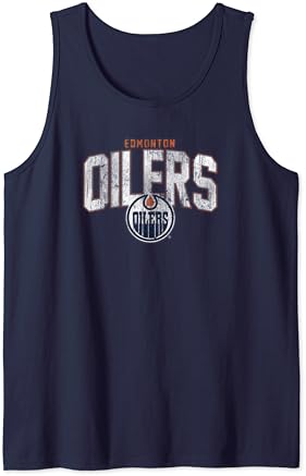 NHL Edmonton Oilers Distressed Style Print Hockey Team Tank Top