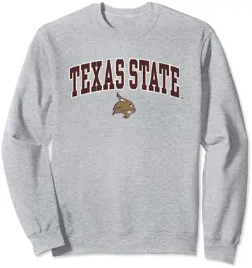 Texas State Bobcats Arch Over Heather Gray Sweatshirt