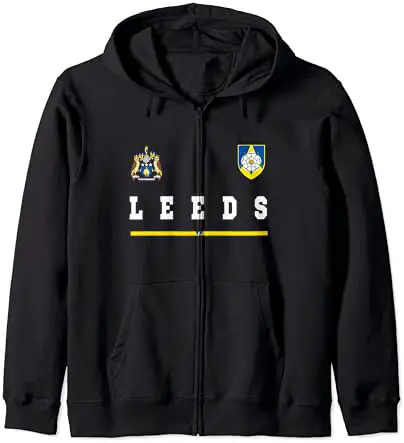 Leeds Sports/Soccer Jersey Tee Flag Football Zip Hoodie