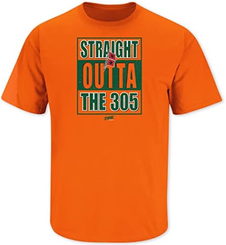 Smack Apparel Miami Football Fans. Straight Outta The 305 Orange T Shirt (Sm-5X)